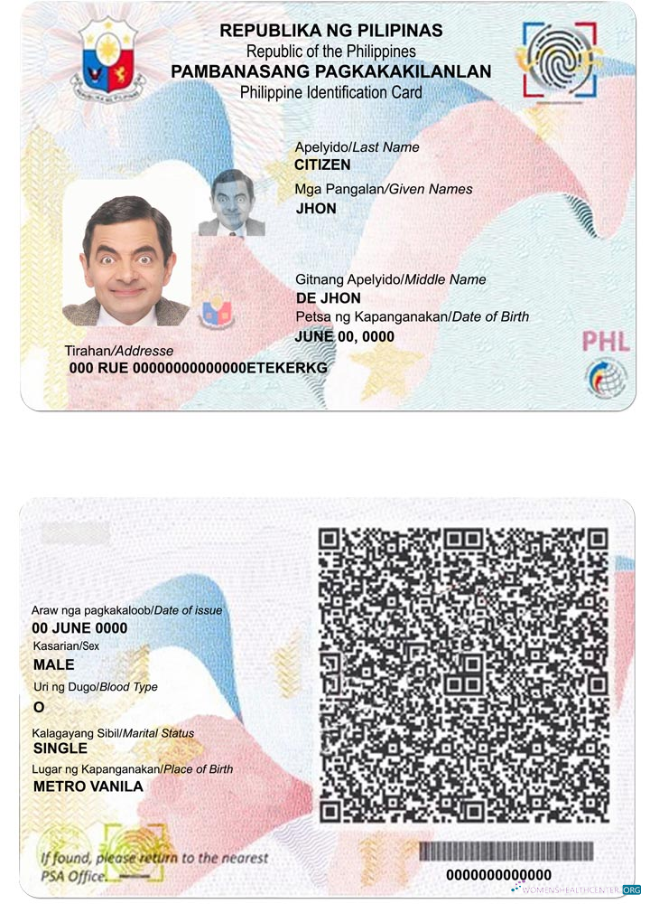 Качественный Скачать Филиппины ID (2019 Настоящее Время) Photoshop Шаблон