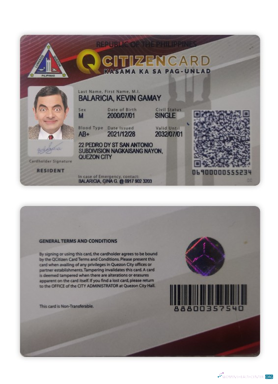 Качественный Скачать Pilippines Citizen ID Карта Photoshop Шаблон