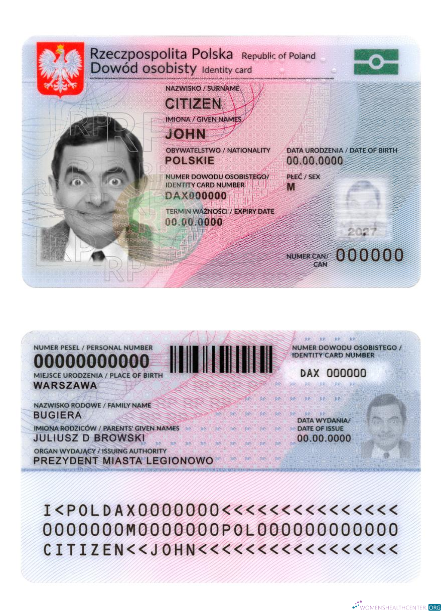 Качественный Скачать Польша ID Карта 2019 Настоящее Время Версия 2 Photoshop Шаблон
