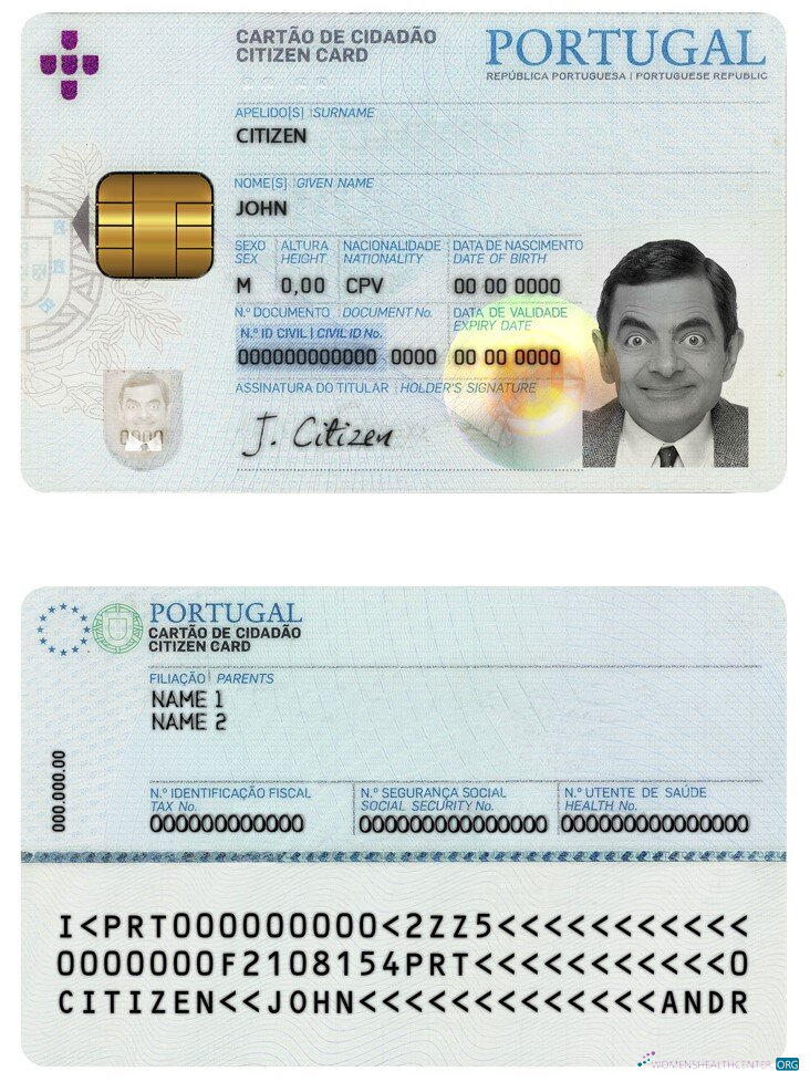 Редактируемый Скачать Португалия ID Photoshop Шаблон