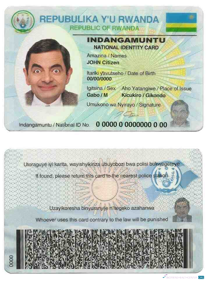 Редактируемый Скачать Руанда ID Photoshop Шаблон