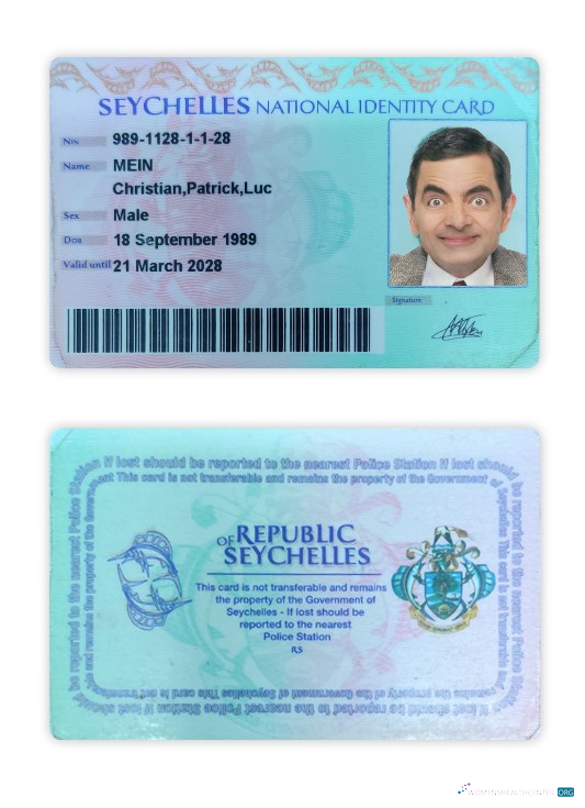 Профессиональный Скачать Сейшелы Национальный ID Карта Photoshop Шаблон