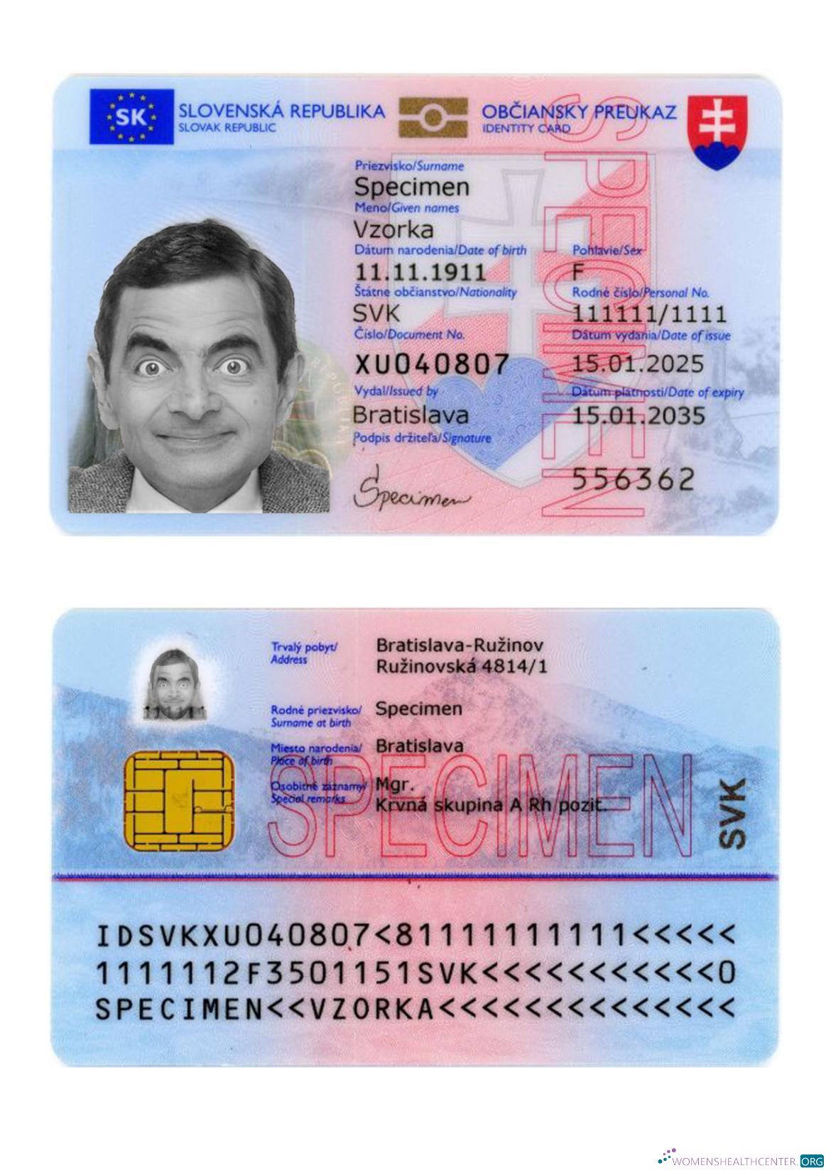 Качественный Скачать Словакия ID Карта 2025 Настоящее Время Photoshop Шаблон