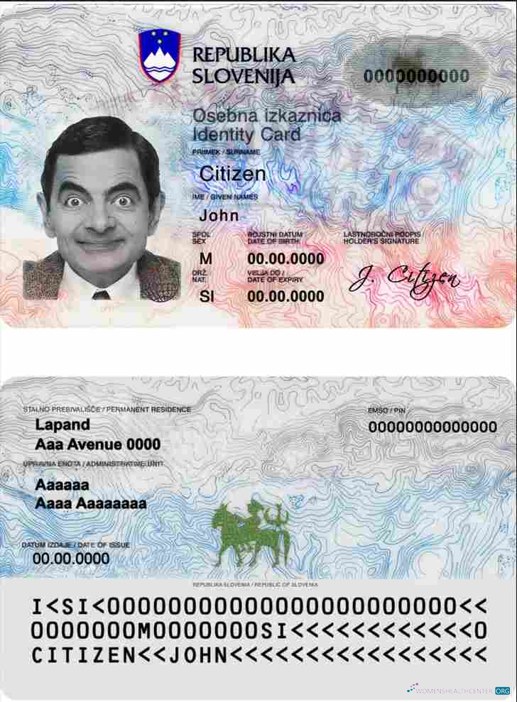 Реалистичный Скачать Словения ID Photoshop Шаблон