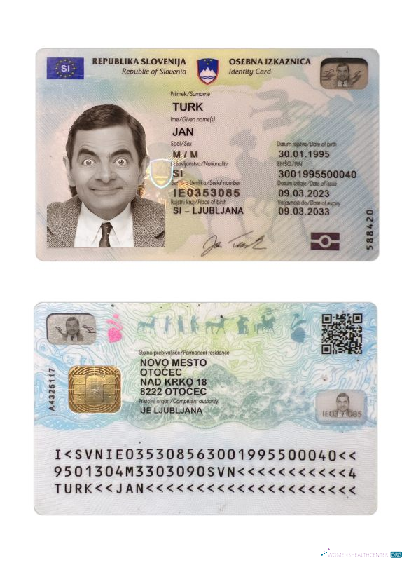 Профессиональный Скачать Словения ID Карта 2023 Настоящее Время Photoshop Шаблон