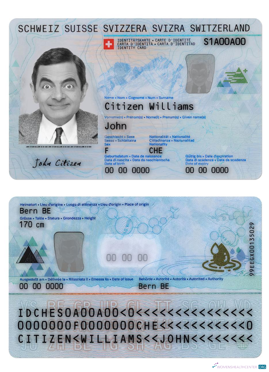 Реалистичный Скачать Швейцария ID Карта Photoshop Шаблон
