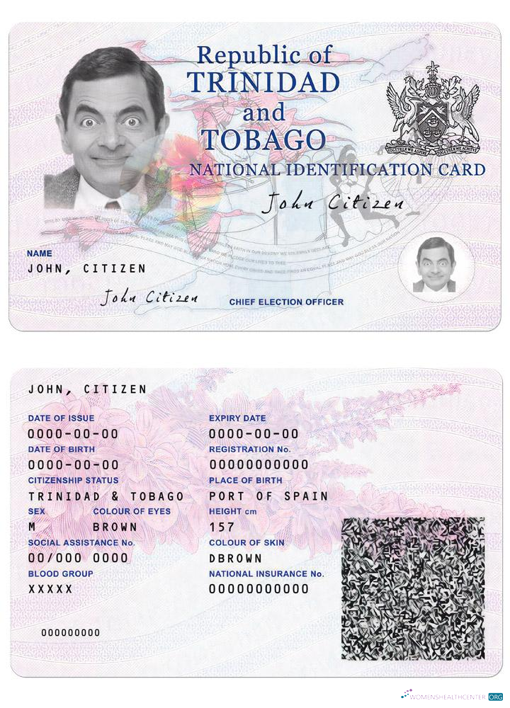 Премиум Скачать Тринидад и Tobaco ID Карта Photoshop Шаблон