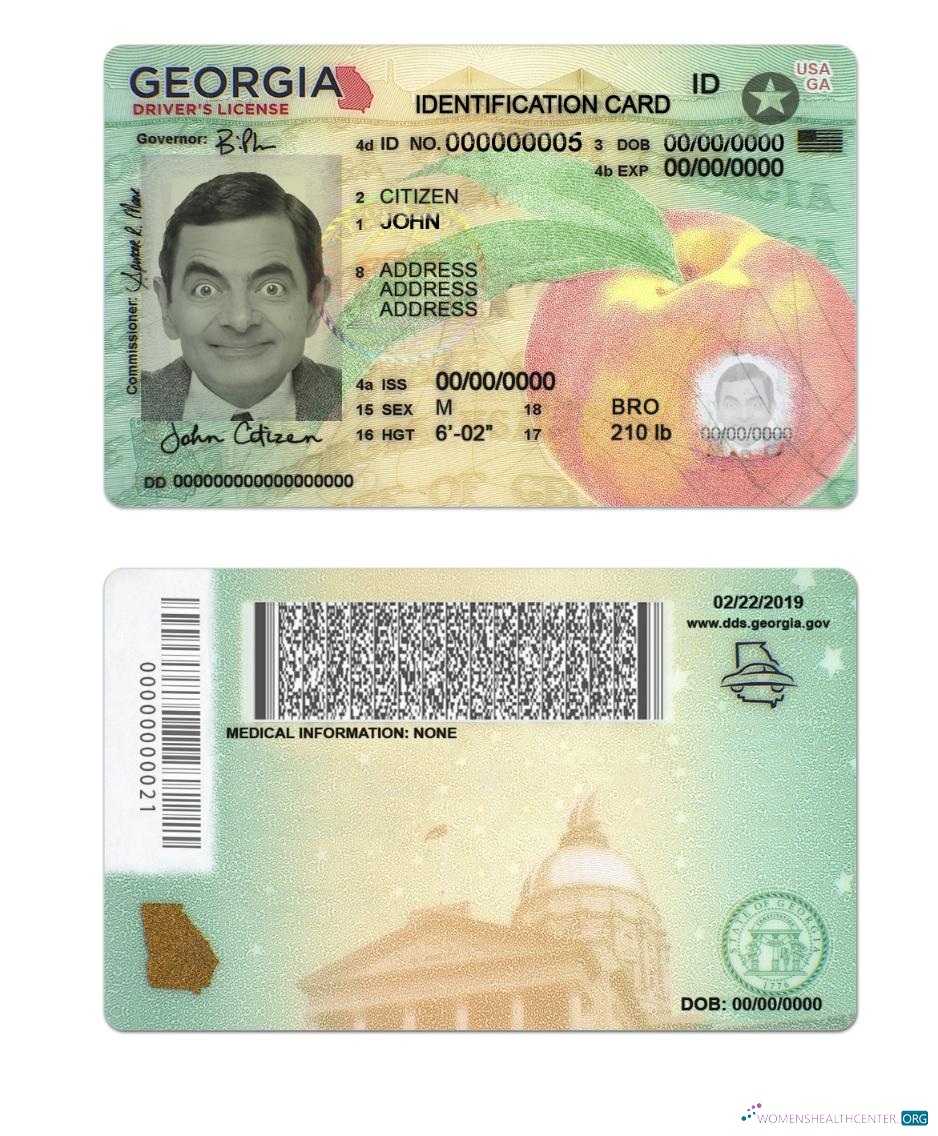 Качественный Скачать USA Грузия ID Карта Версия 2 Photoshop Шаблон