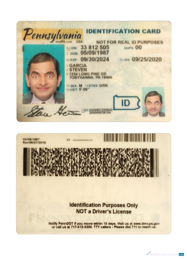 Премиум Скачать USA Pennsylvania ID Карта Photoshop Шаблон