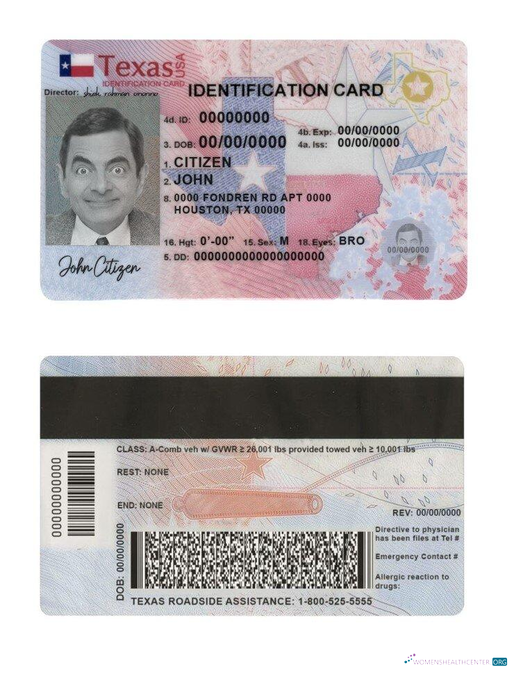 Профессиональный Скачать USA Texas Новый ID Photoshop Шаблон