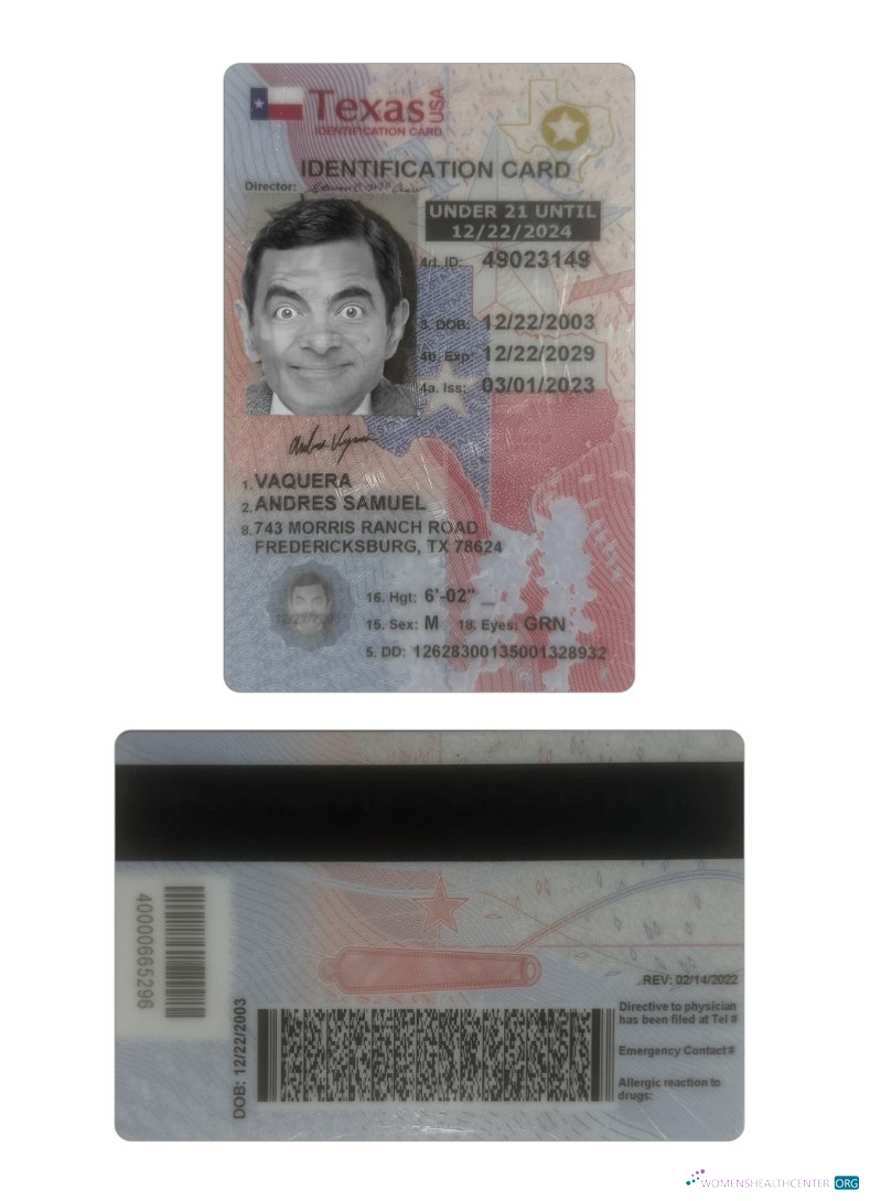 Редактируемый Скачать USA Texas Under 21 ID Карта Photoshop Шаблон