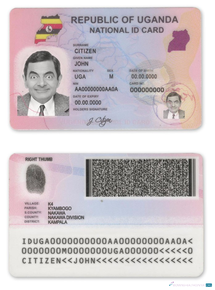 Редактируемый Скачать Уганда ID Photoshop Шаблон
