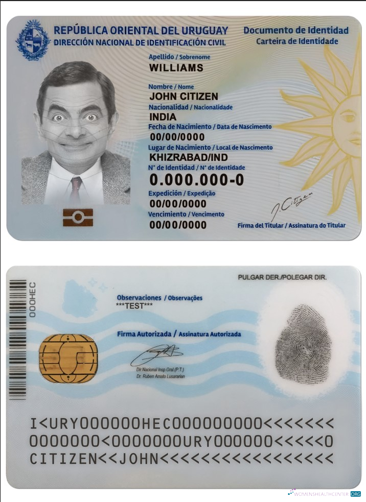 Профессиональный Скачать Уругвай ID Photoshop Шаблон