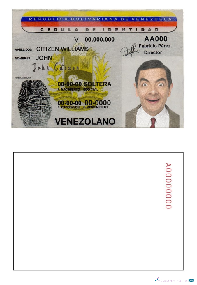 Реалистичный Скачать Венесуэла ID Photoshop Шаблон
