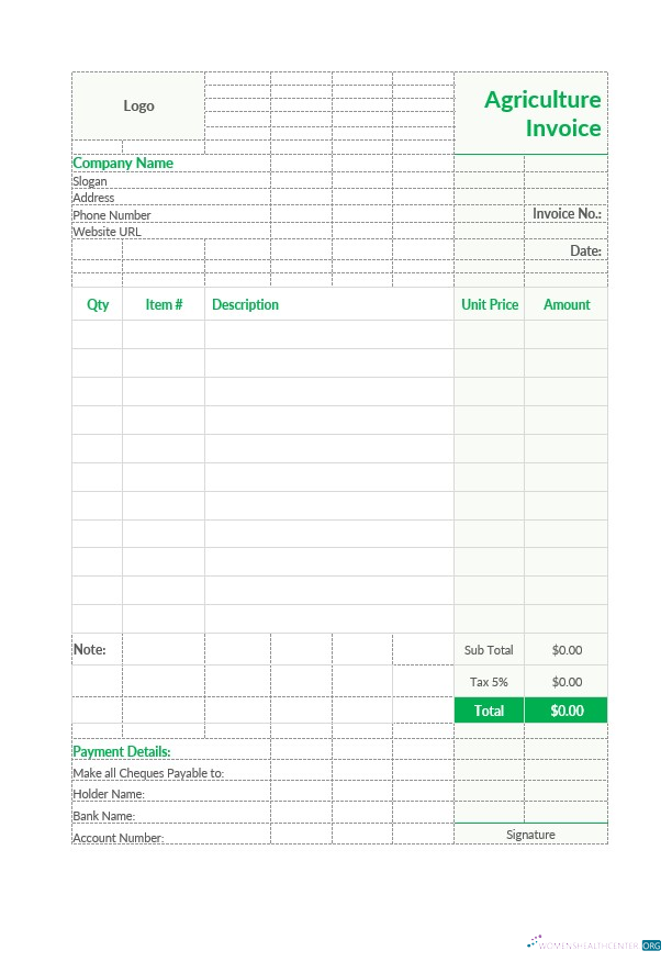 Качественный Скачать Agriculture Invoice Photoshop Шаблон