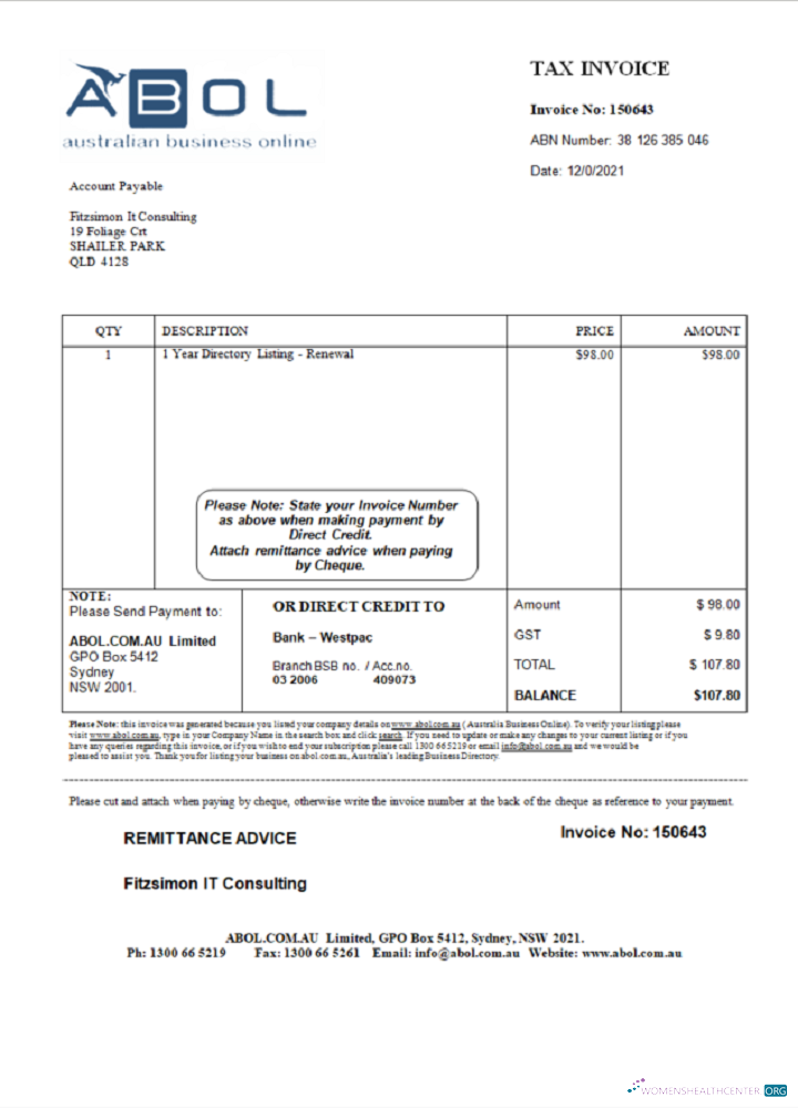 Реалистичный Скачать Австралия ABOL Marketing Consultancy Компания Invoice Photoshop Шаблон