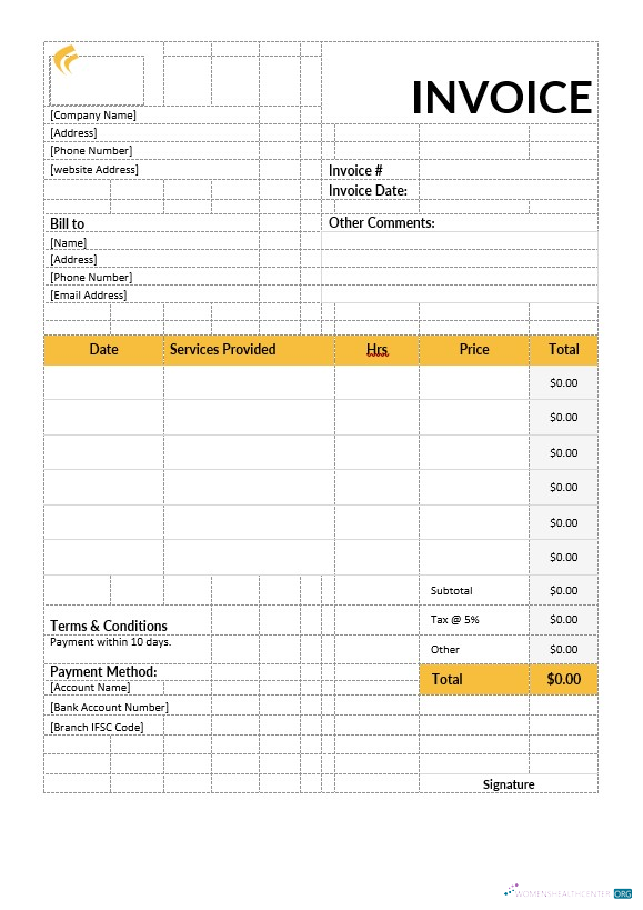 Премиум Скачать Baby Sitting Invoice Шаблон Photoshop Шаблон