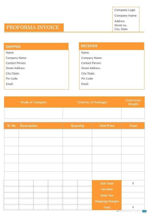 Качественный Скачать Blank Proforma Invoice Шаблон Photoshop Шаблон