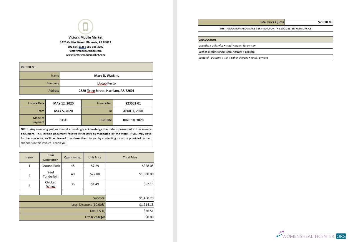 Качественный Скачать Blank Work From Home Invoice Шаблон Photoshop Шаблон