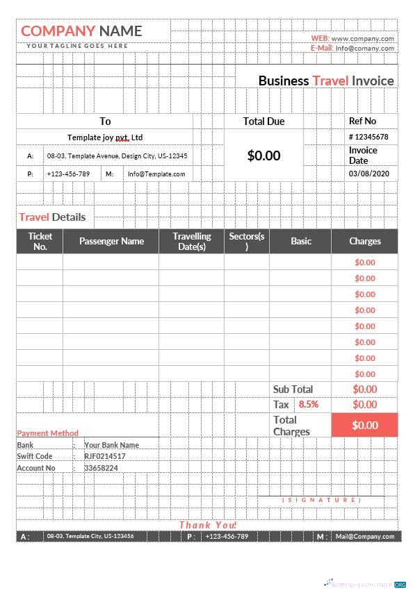 Профессиональный Скачать Бизнес Туристический Invoice Шаблон Photoshop Шаблон