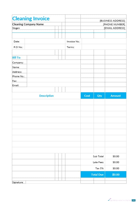 Премиум Скачать Cleaning Invoice Шаблон Photoshop Шаблон