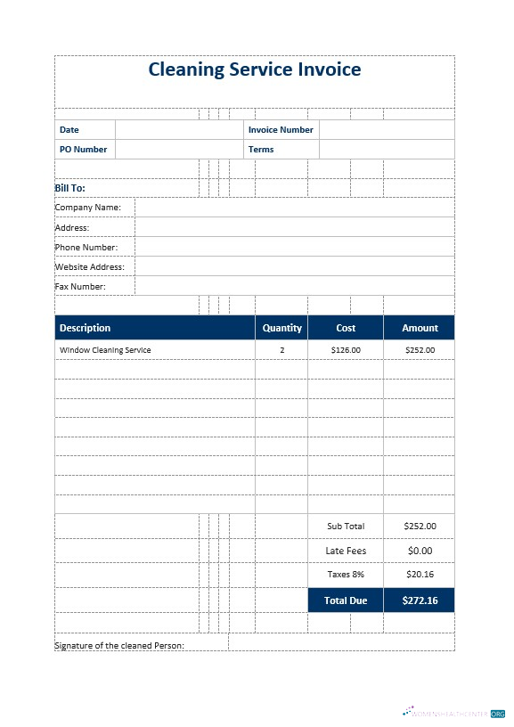Профессиональный Скачать Cleaning Служба Invoice Шаблон Photoshop Шаблон