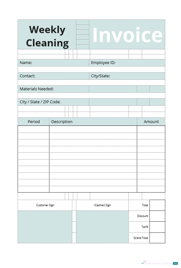 Качественный Скачать Коммерческий Cleaning Invoice Шаблон Photoshop Шаблон