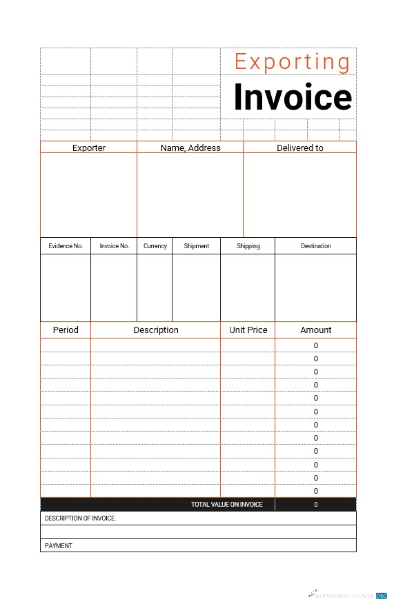 Качественный Скачать Коммерческий Export Invoice Шаблон Photoshop Шаблон