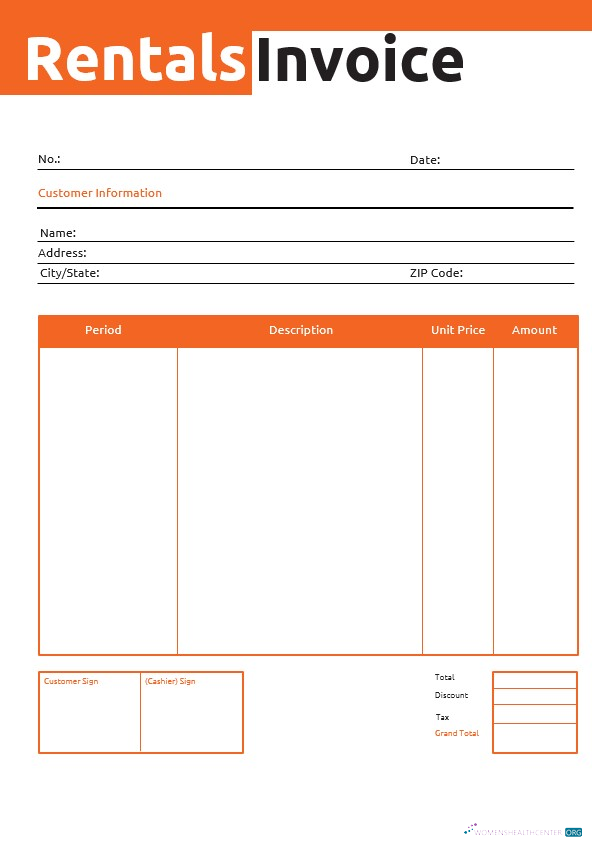 Профессиональный Скачать Коммерческий Rental Invoice Шаблон Photoshop Шаблон
