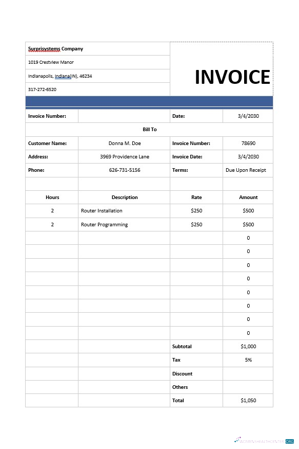 Премиум Скачать Computer Services Invoice Шаблон Photoshop Шаблон