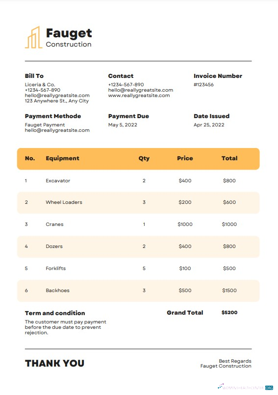 Премиум Скачать Construction Invoice Шаблон Photoshop Шаблон