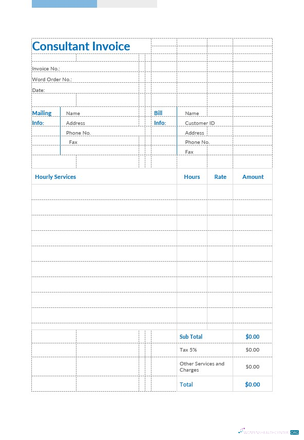 Реалистичный Скачать Consultant Invoice Шаблон Photoshop Шаблон