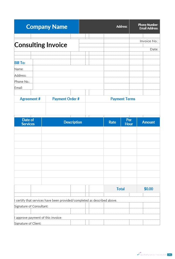 Премиум Скачать Consulting Invoice. Photoshop Шаблон