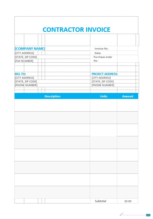 Премиум Скачать Contractor Invoice Шаблон Photoshop Шаблон