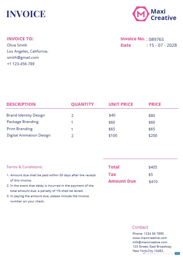 Профессиональный Скачать Creative Agency Invoice Шаблон Photoshop Шаблон
