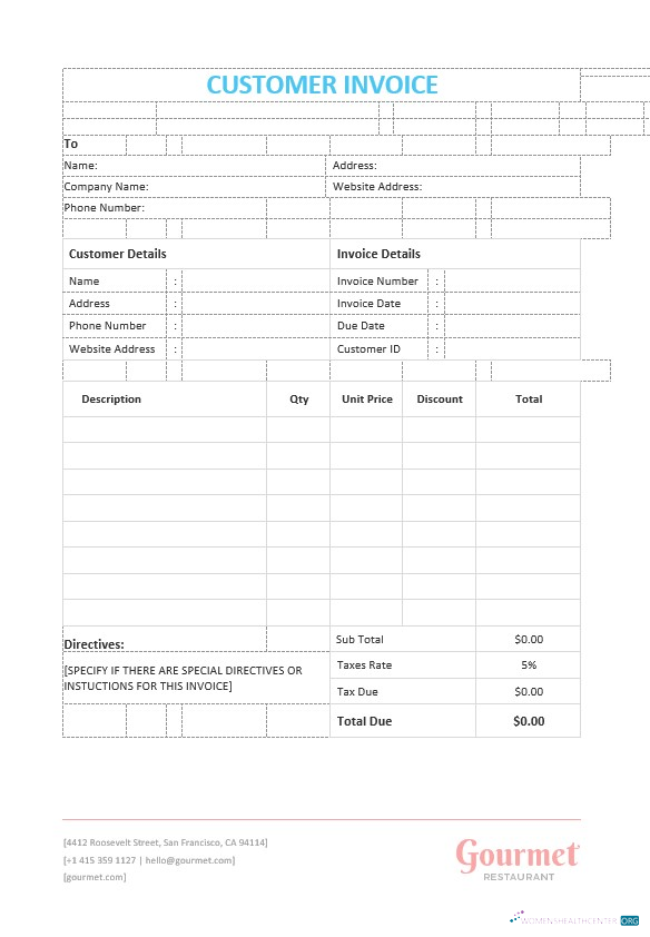 Профессиональный Скачать Customer Invoice. Photoshop Шаблон