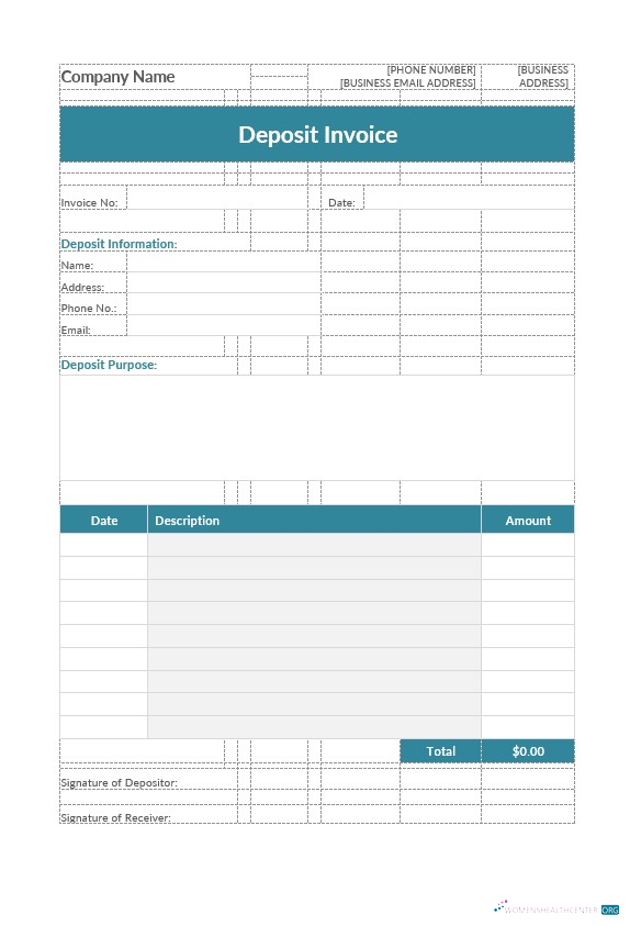 Качественный Скачать Депозитный Invoice Шаблон Photoshop Шаблон