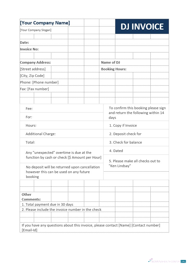 Реалистичный Скачать Dj Invoice Шаблон Photoshop Шаблон