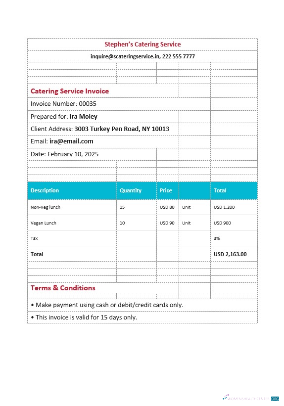 Реалистичный Скачать Editable Catering Служба Invoice Шаблон Photoshop Шаблон