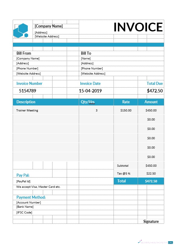 Премиум Скачать Educational Consultant Invoice Шаблон Photoshop Шаблон