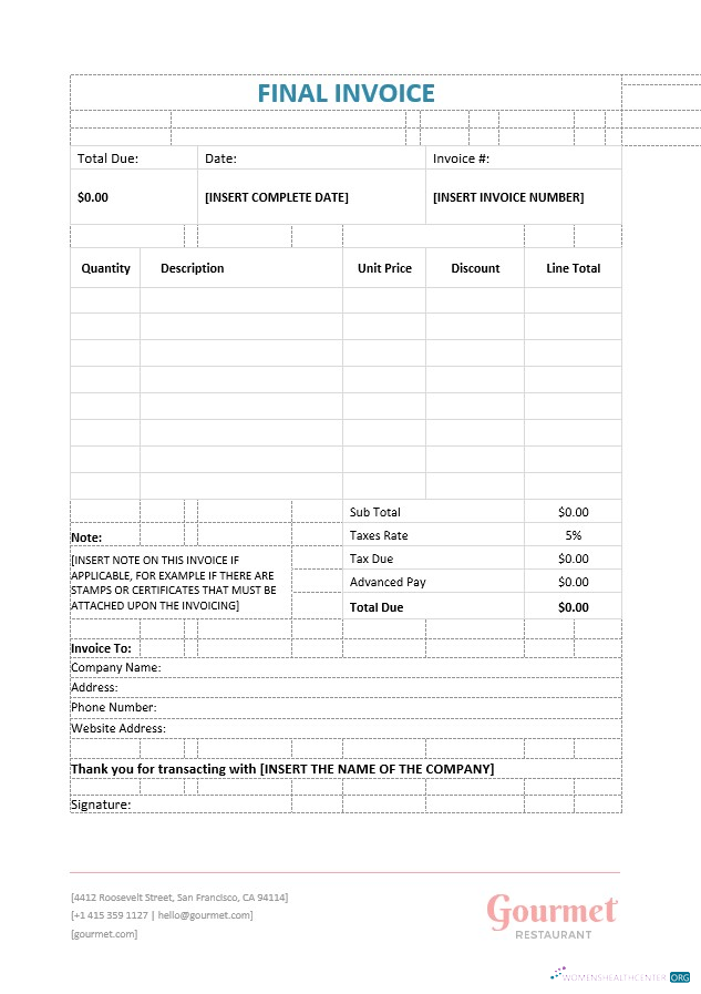 Качественный Скачать Final Invoice Шаблон Photoshop Шаблон