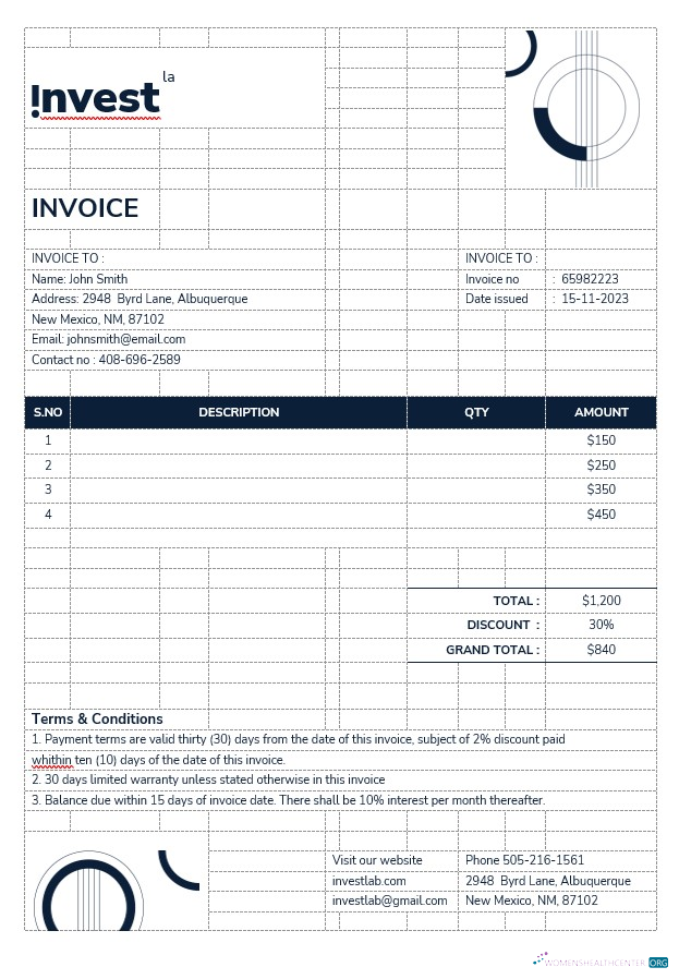 Реалистичный Скачать Financial Advisor Invoice Шаблон Photoshop Шаблон