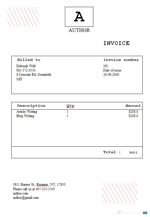 Качественный Скачать Free Author Invoice Шаблон Photoshop Шаблон