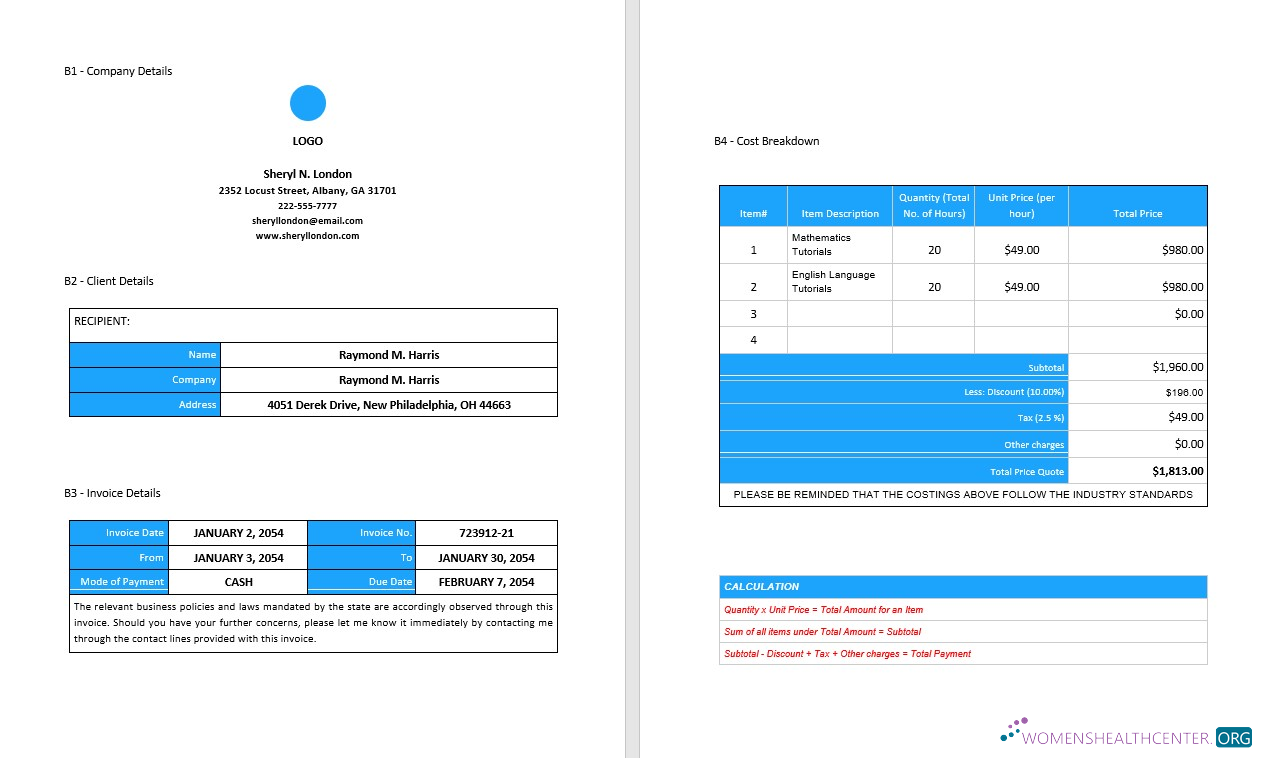 Профессиональный Скачать Free Blank Freelance Invoice Photoshop Шаблон