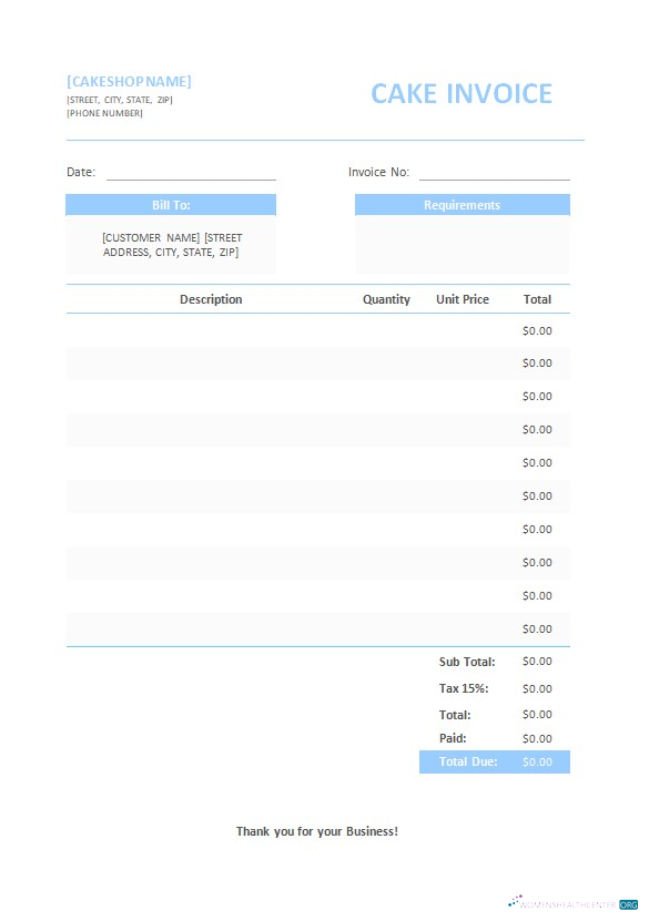 Премиум Скачать Free Cake Invoice Шаблон Photoshop Шаблон