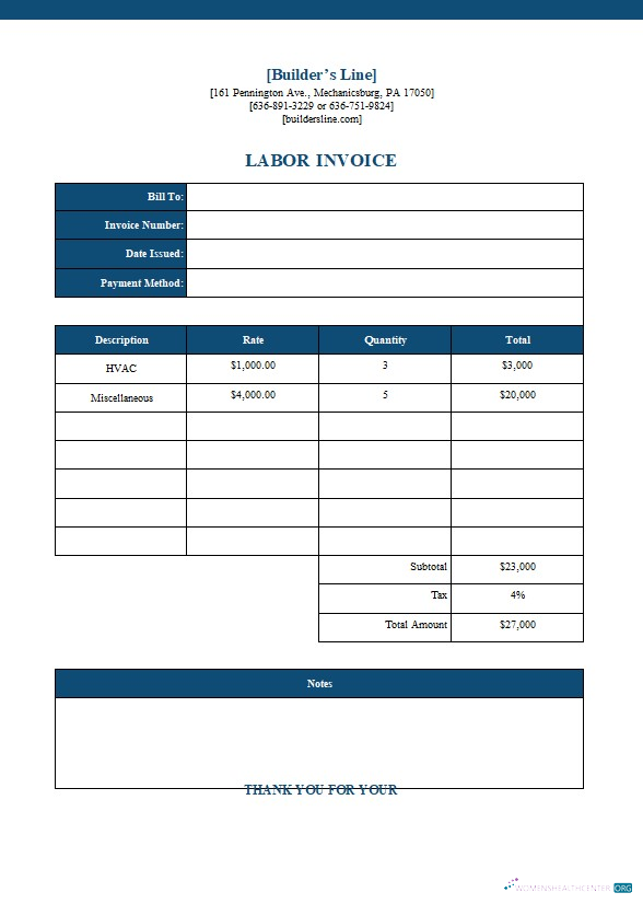 Реалистичный Скачать Free Labor Invoice Шаблон Photoshop Шаблон