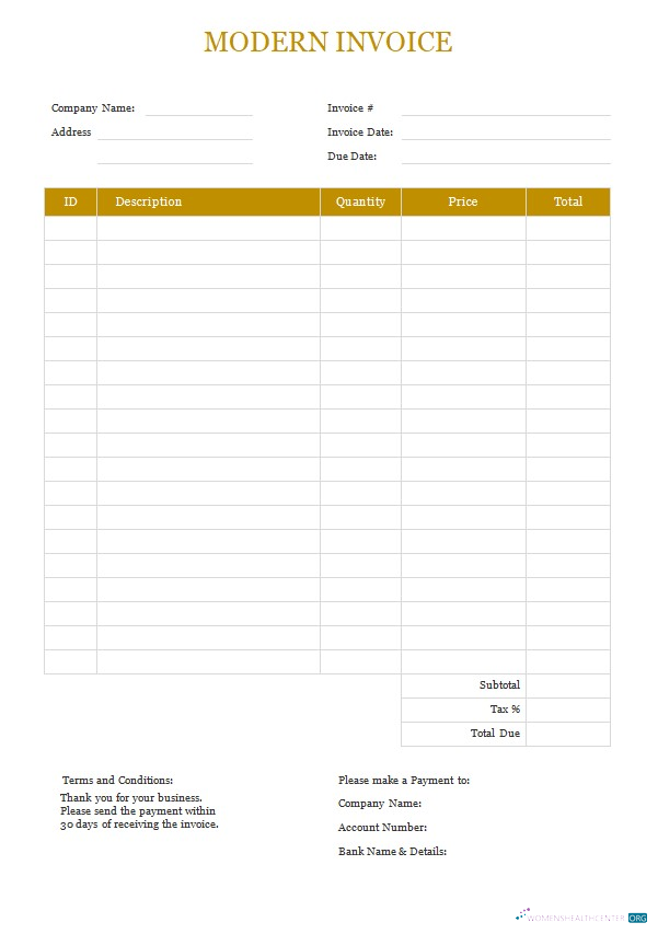 Премиум Скачать Free Modern Invoice Шаблон Photoshop Шаблон