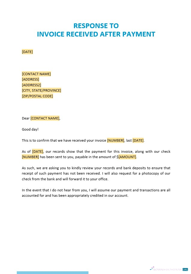 Реалистичный Скачать Free Response к Invoice Received After Payment Шаблон Photoshop Шаблон