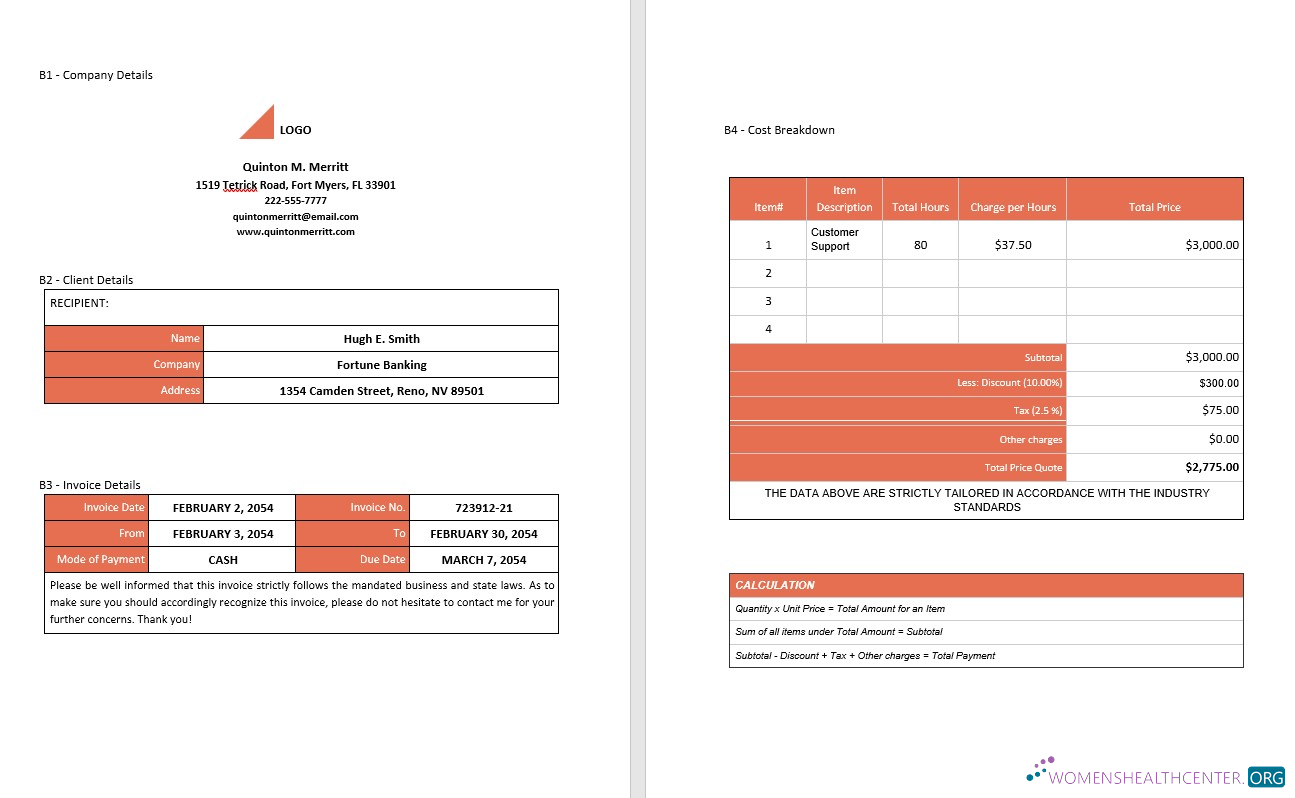 Качественный Скачать Free Simple Freelance Invoice Photoshop Шаблон