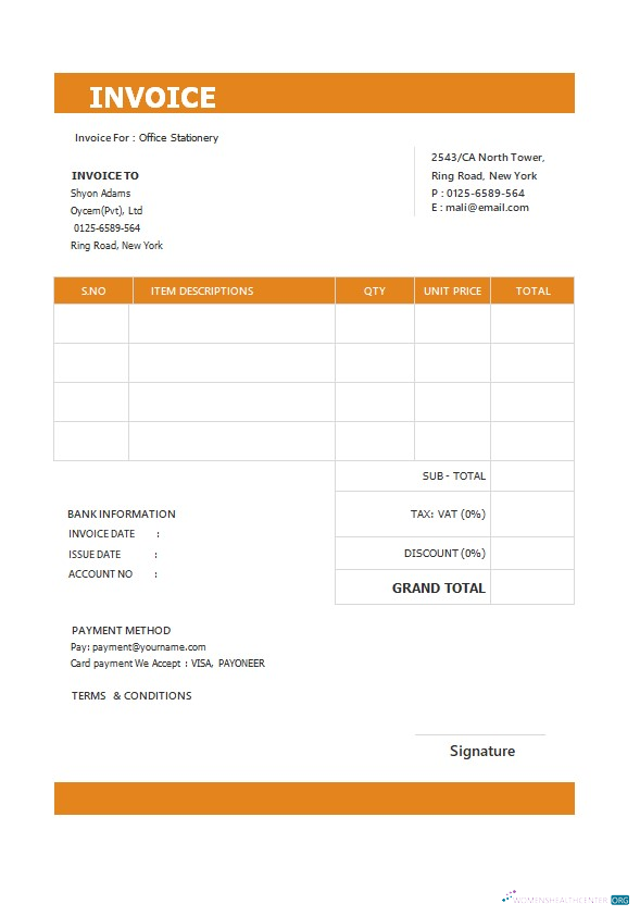 Премиум Скачать Free Стандартный Invoice Шаблон Photoshop Шаблон